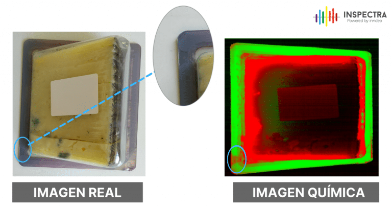 Inspección defectos de calidad cuña queso por visión hiperespectral e imagen química
